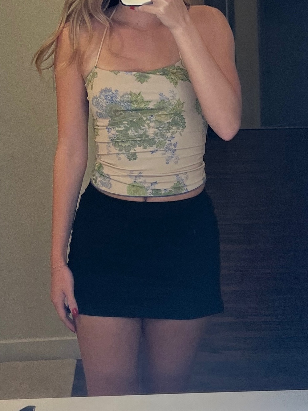 Edikted Beige Paisley Floral Halter Camisole